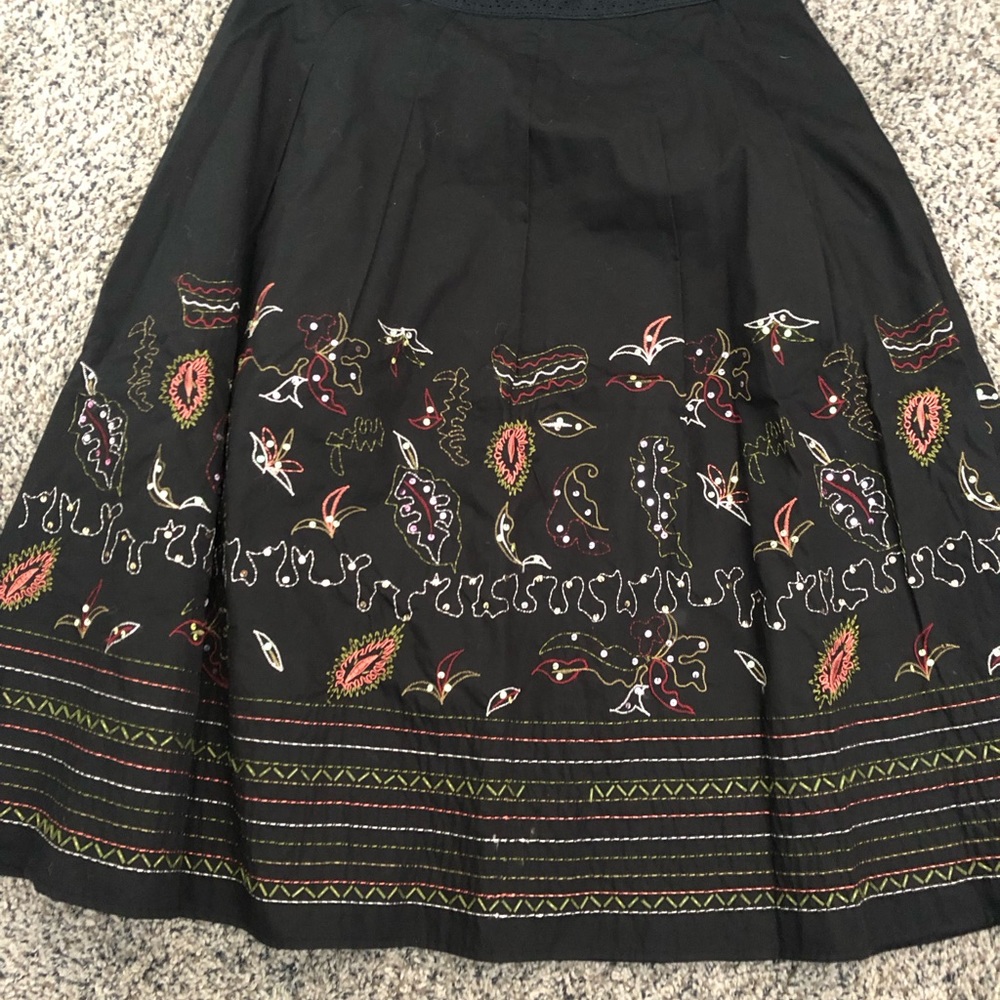 Black embroidered skirt
